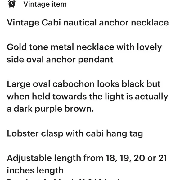 ❣️❣️Vintage Cabi Nautical Anchor gold tone necklace $79. - Picture 2 of 10